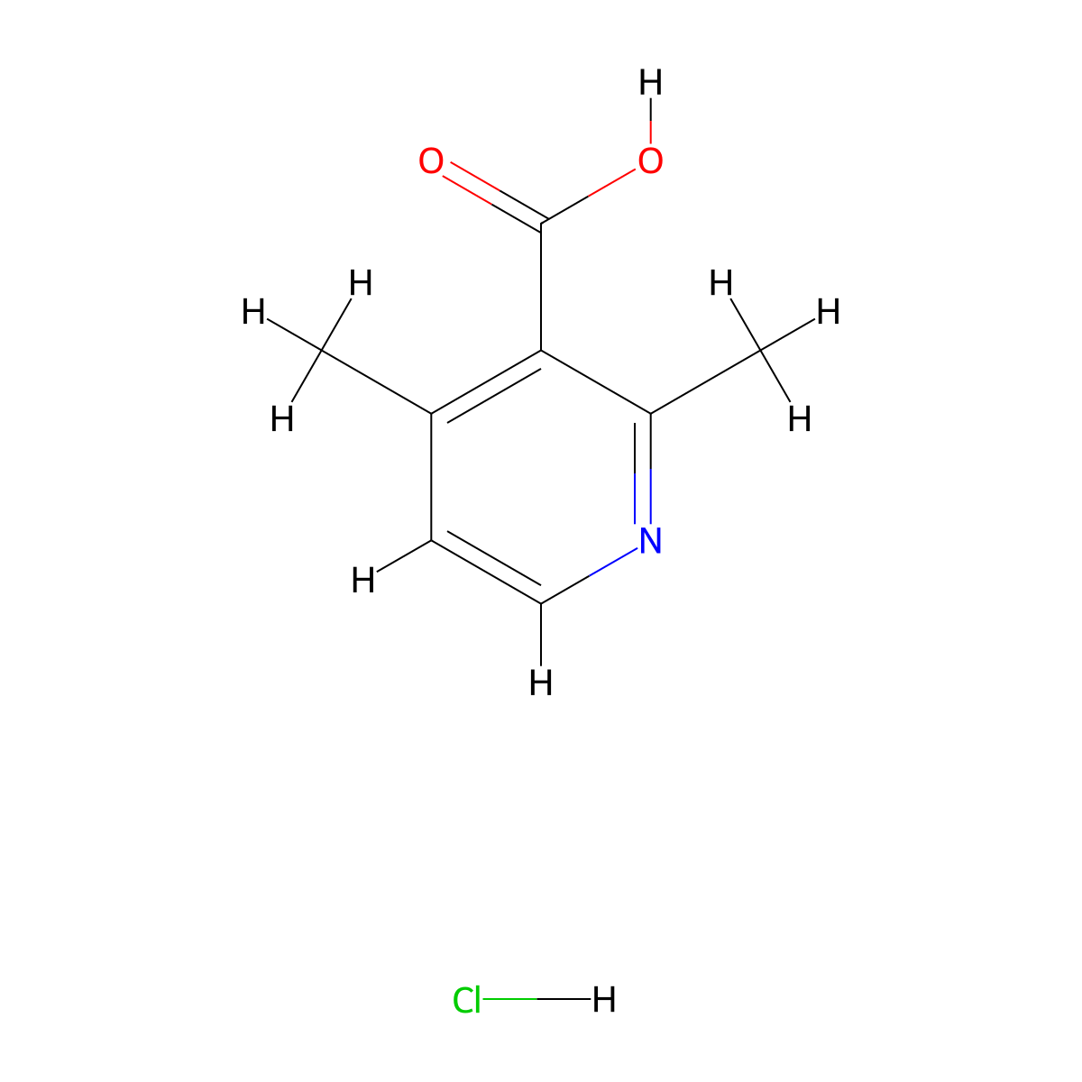 2,4-Dimethylnicotinic acid hydrochloride molecular structure, CAS 133897-06-0