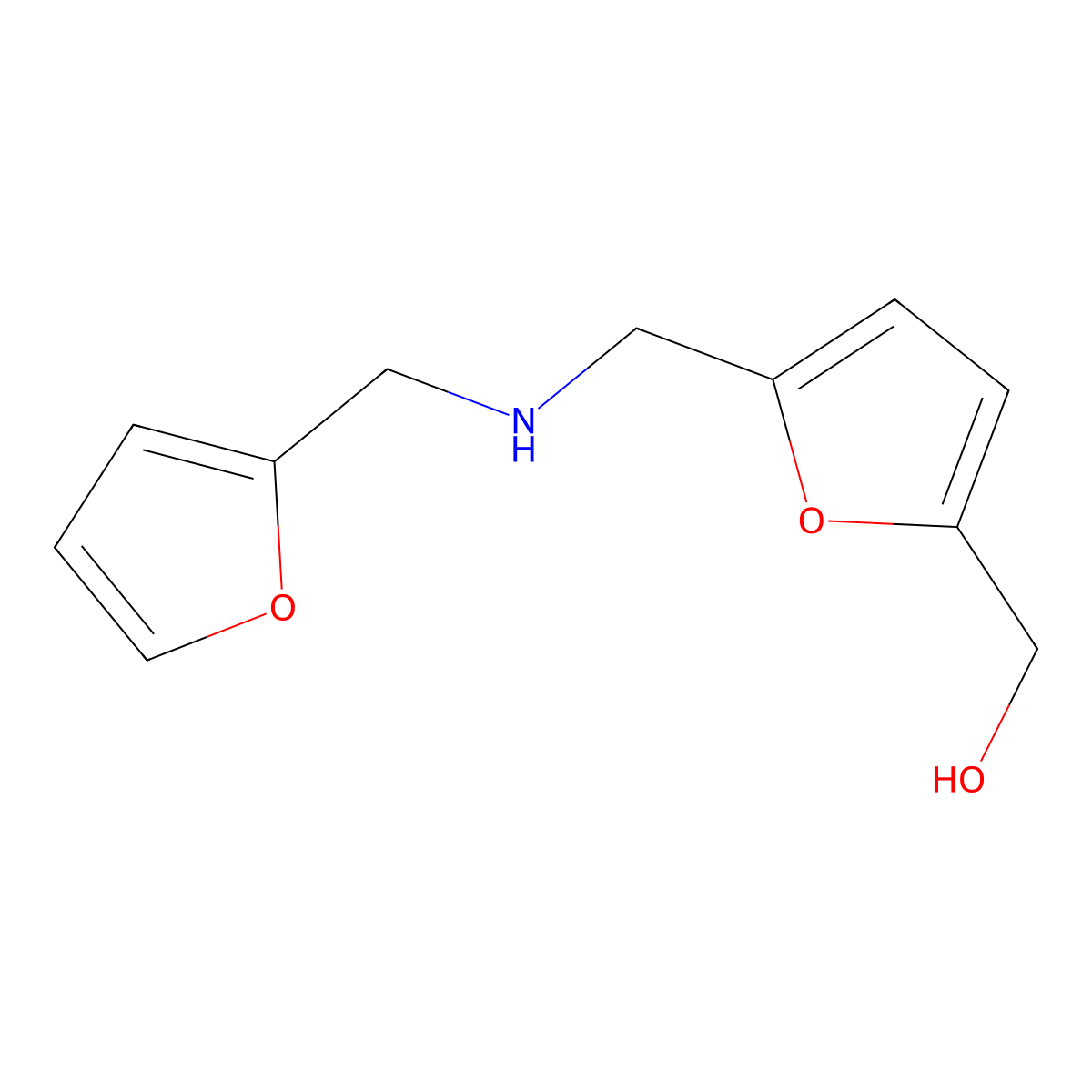 [5-({[(Furan-2-yl)methyl]amino}methyl)furan-2-yl]methanol molecular structure, CAS 1338970-68-5