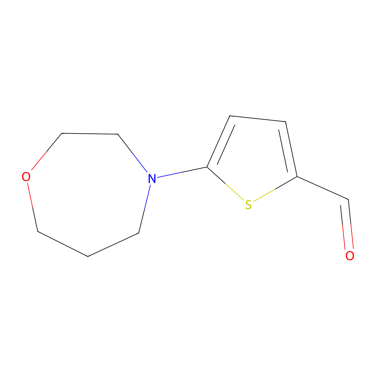 5-(1,4-Oxazepan-4-yl)thiophene-2-carbaldehyde molecular structure, CAS 1338973-50-4