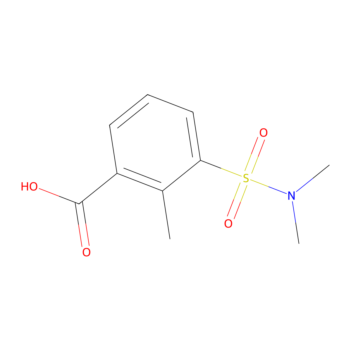 3-(Dimethylsulfamoyl)-2-methylbenzoic acid molecular structure, CAS 1338974-57-4