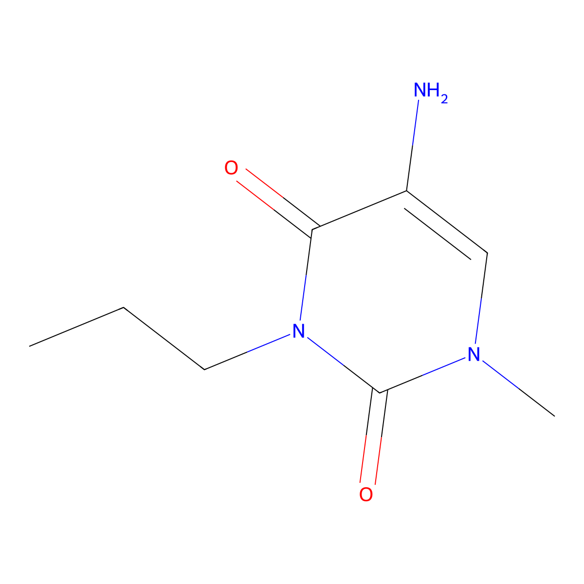 5-Amino-1-methyl-3-propyl-1,2,3,4-tetrahydropyrimidine-2,4-dione molecular structure, CAS 1338974-71-2