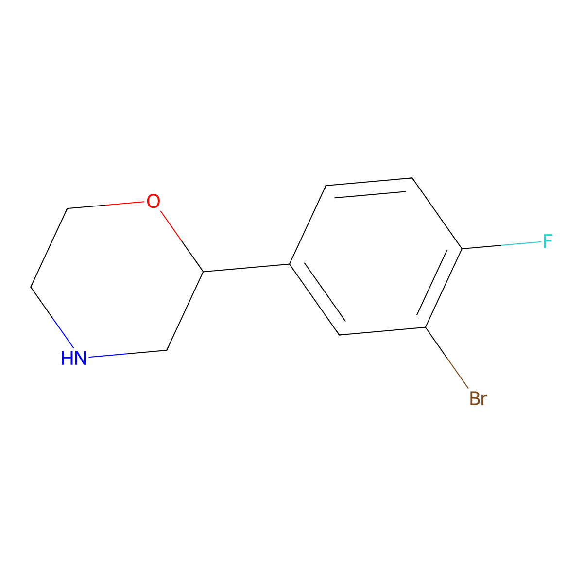 2-(3-Bromo-4-fluorophenyl)morpholine molecular structure, CAS 1338977-90-4
