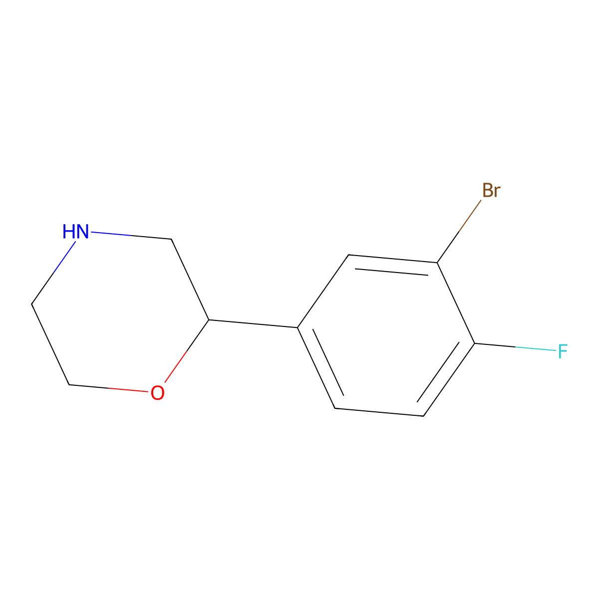 2-(3-Bromo-4-fluorophenyl)morpholine molecular structure, CAS 1338977-90-4