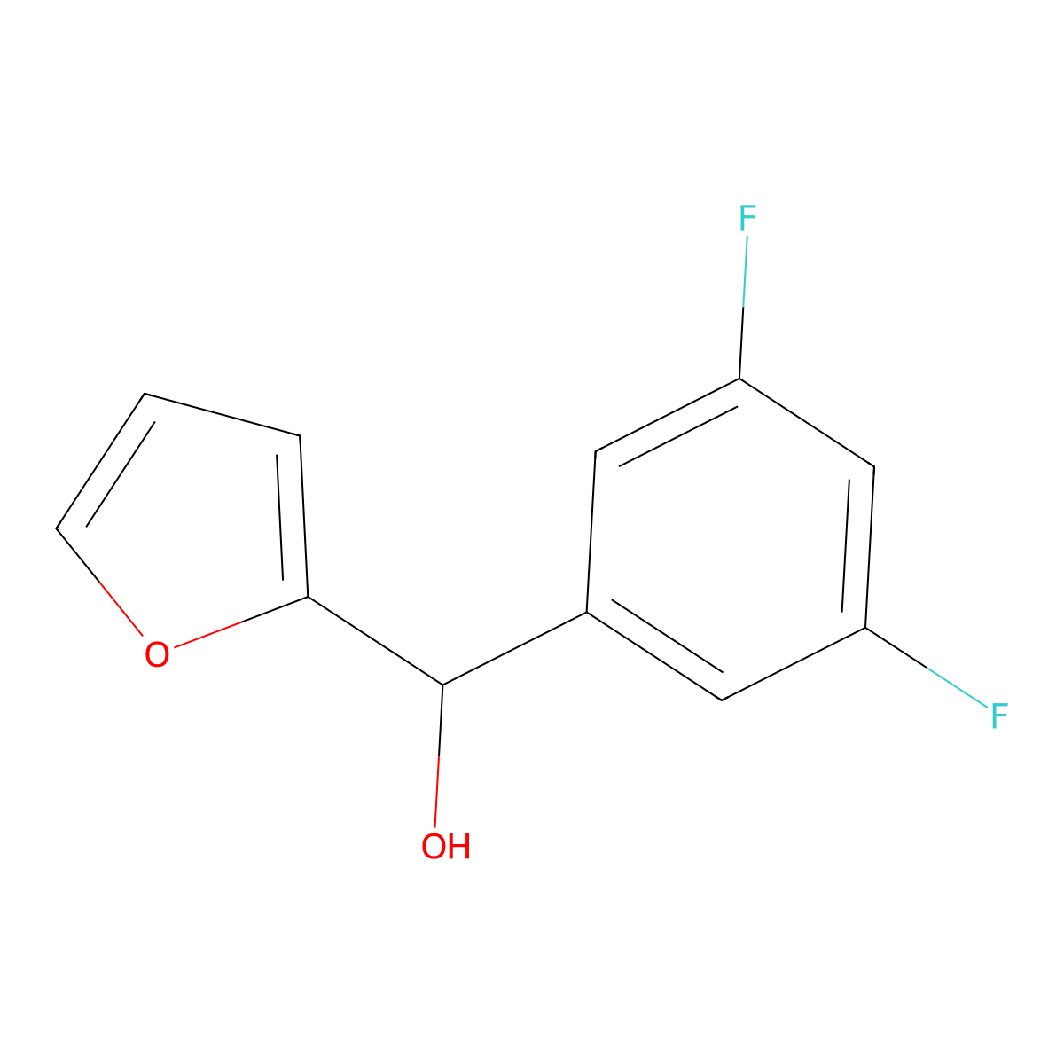3,5-Difluorophenyl-(2-furyl)methanol molecular structure, CAS 1338979-72-8