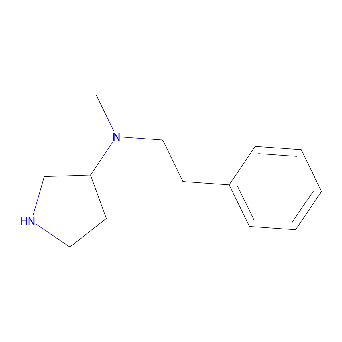 N-methyl-N-(2-phenylethyl)pyrrolidin-3-amine molecular structure, CAS 1338980-27-0