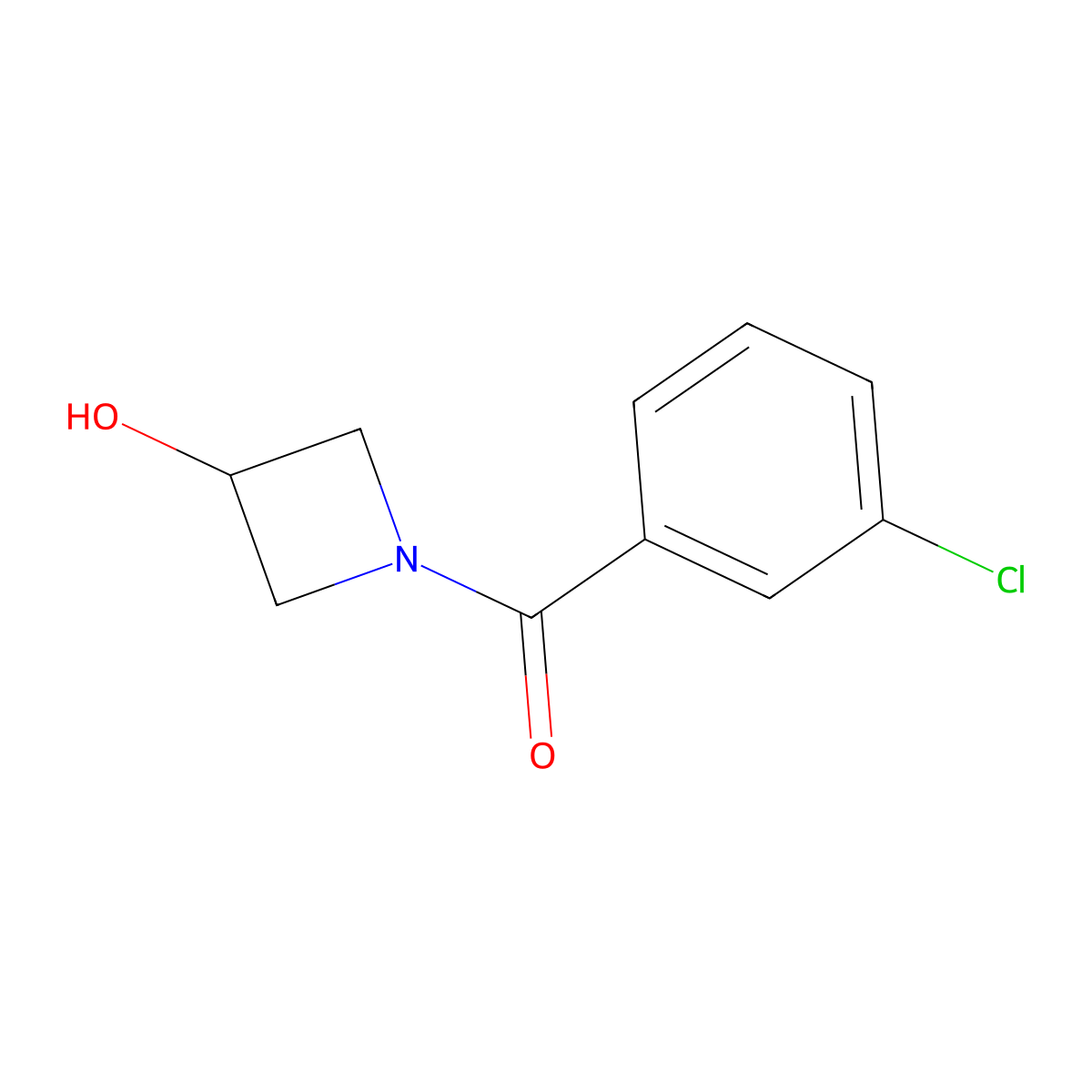 1-(3-Chlorobenzoyl)azetidin-3-ol molecular structure, CAS 1338980-75-8