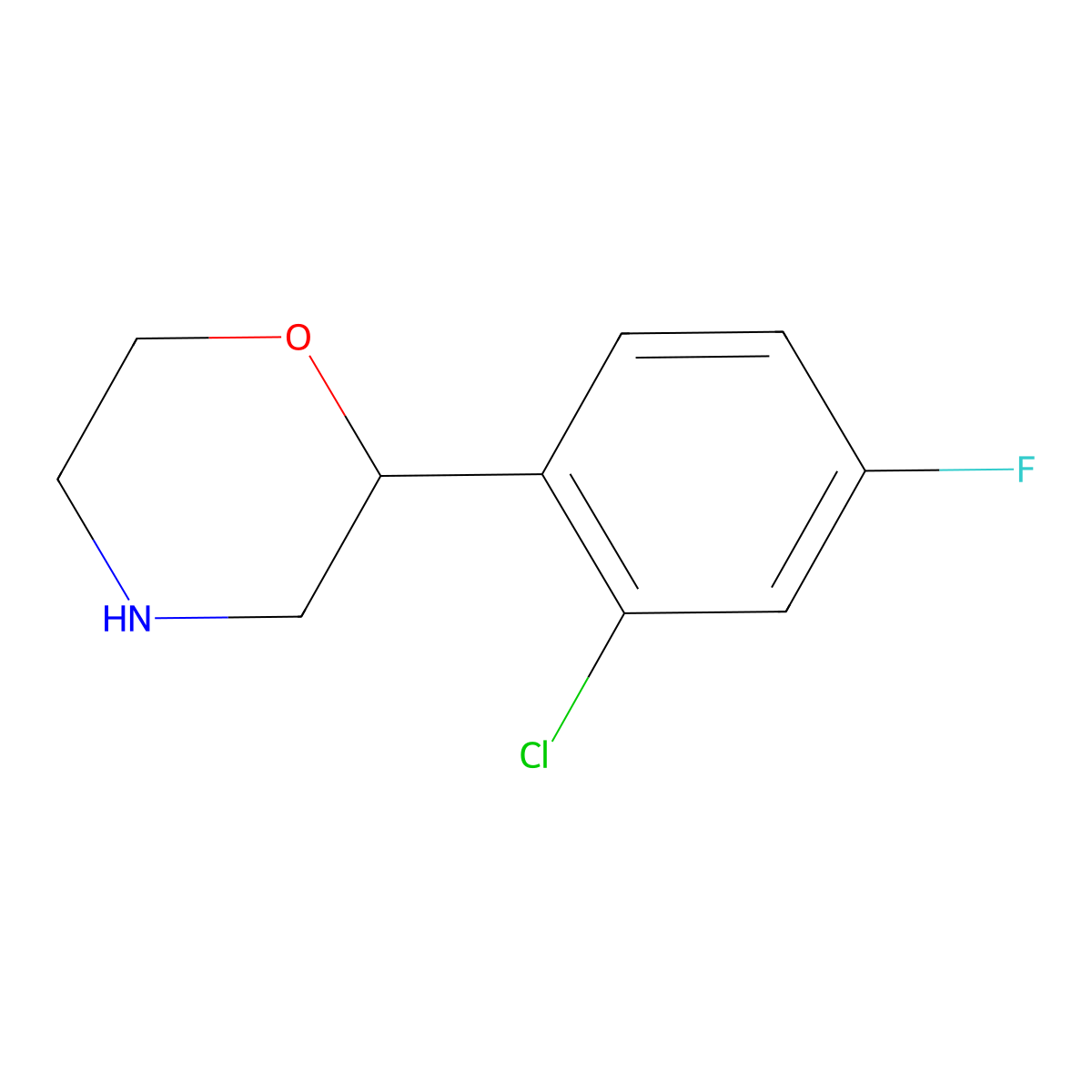2-(2-Chloro-4-fluorophenyl)morpholine molecular structure, CAS 1338981-41-1