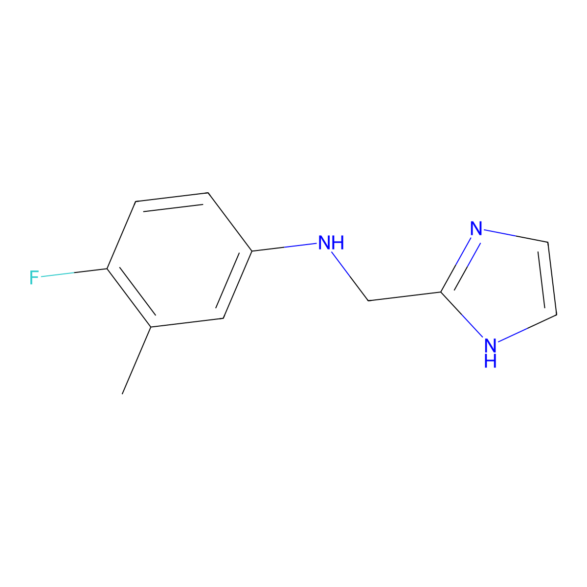 4-fluoro-N-[(1H-imidazol-2-yl)methyl]-3-methylaniline molecular structure, CAS 1338981-89-7