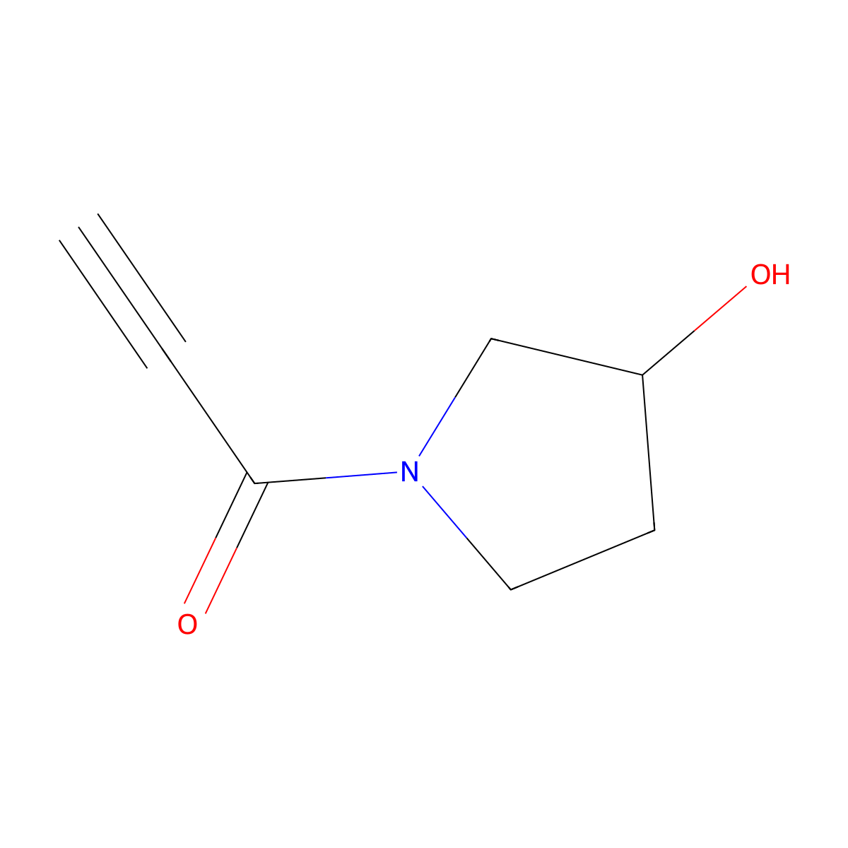 1-(3-Hydroxypyrrolidin-1-yl)prop-2-yn-1-one molecular structure, CAS 1338983-43-9