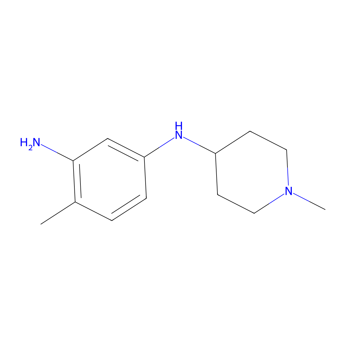 4-methyl-1-N-(1-methylpiperidin-4-yl)benzene-1,3-diamine molecular structure, CAS 1338984-74-9