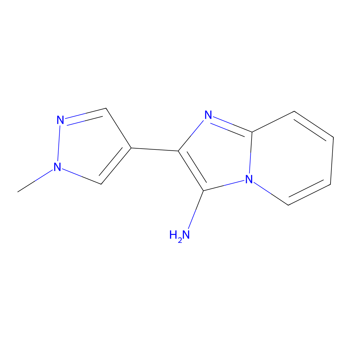 2-(1-methyl-1H-pyrazol-4-yl)imidazo[1,2-a]pyridin-3-amine molecular structure, CAS 1338985-08-2