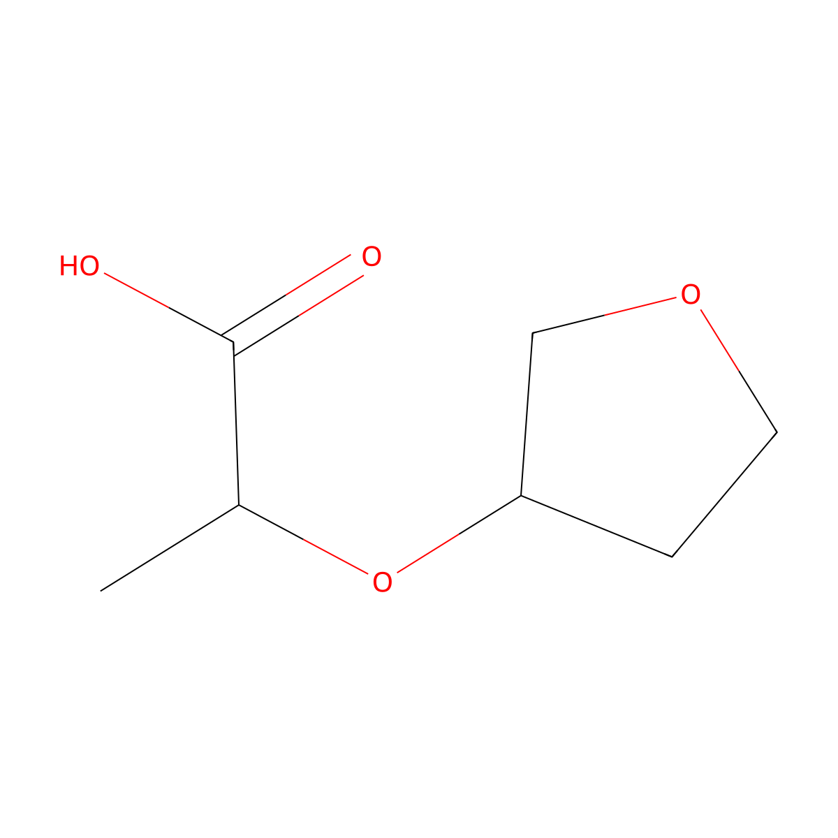 2-(Oxolan-3-yloxy)propanoic acid molecular structure, CAS 1338986-21-2