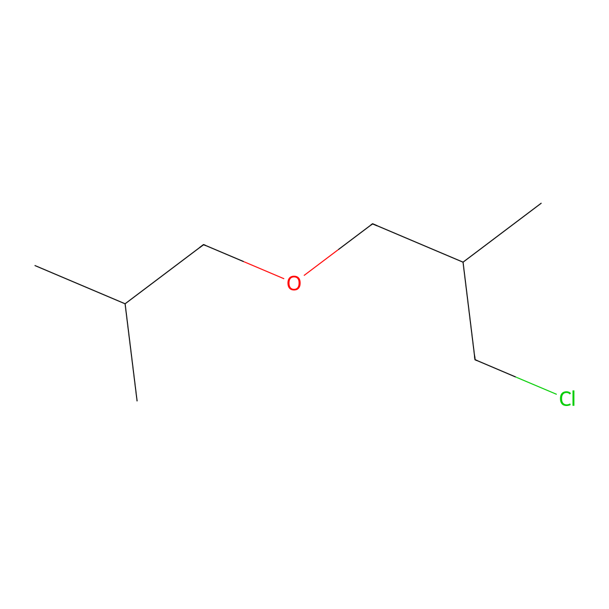 1-Chloro-2-methyl-3-(2-methylpropoxy)propane molecular structure, CAS 1338987-46-4