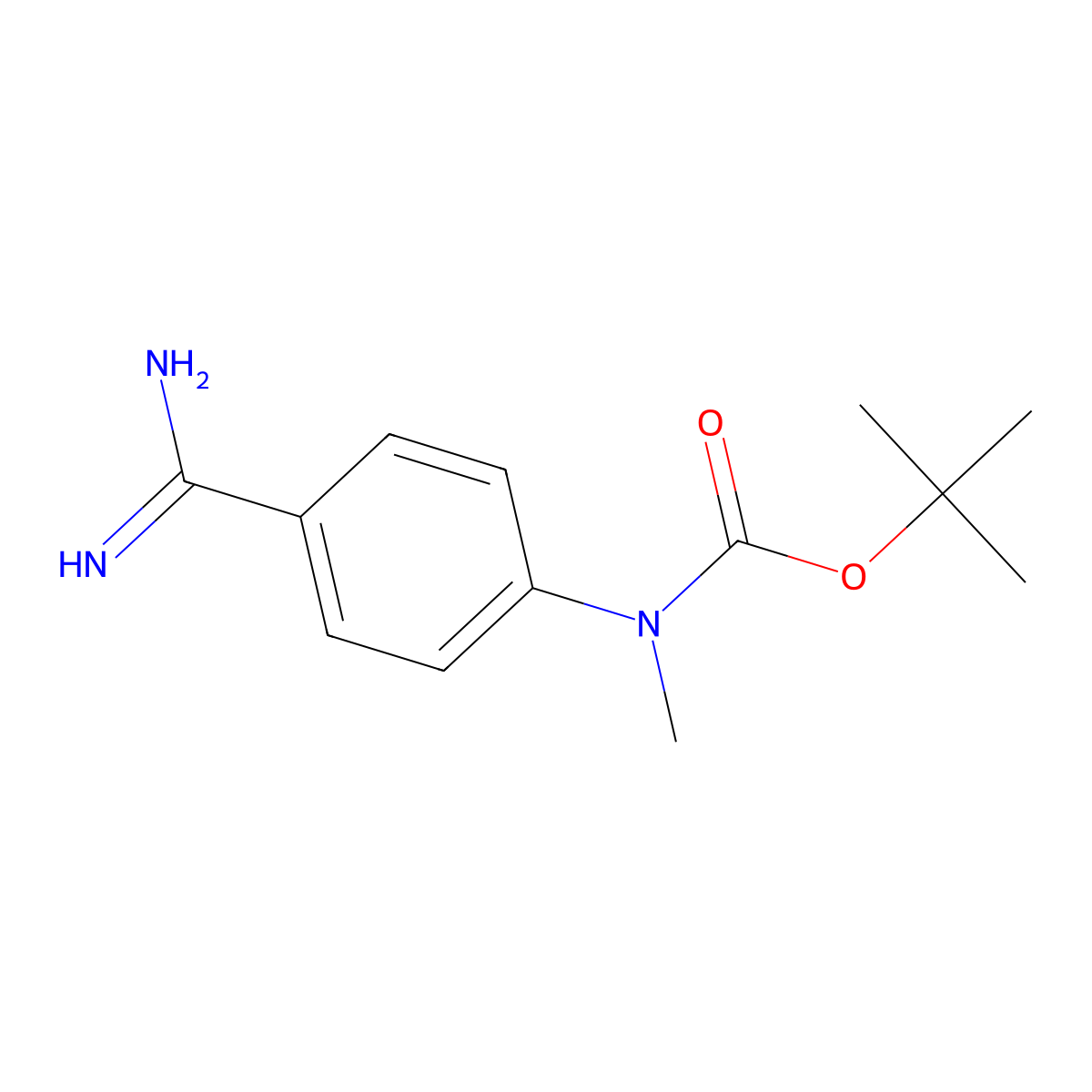 tert-butyl N-(4-carbamimidoylphenyl)-N-methylcarbamate molecular structure, CAS 1338989-24-4