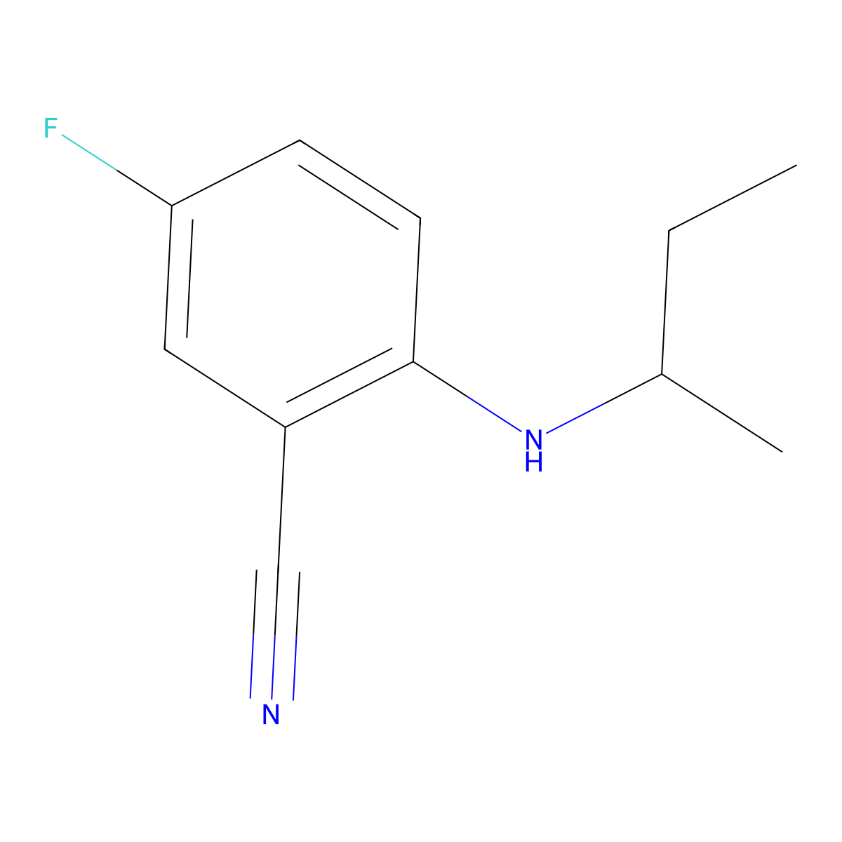 2-[(Butan-2-yl)amino]-5-fluorobenzonitrile molecular structure, CAS 1338989-35-7