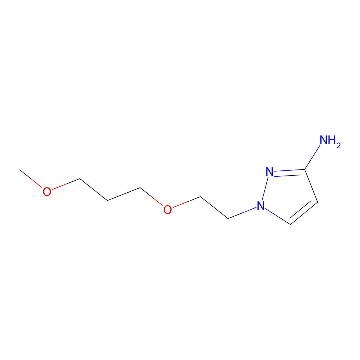 1-(2-(3-Methoxypropoxy)ethyl)-1h-pyrazol-3-amine molecular structure, CAS 1338990-73-0