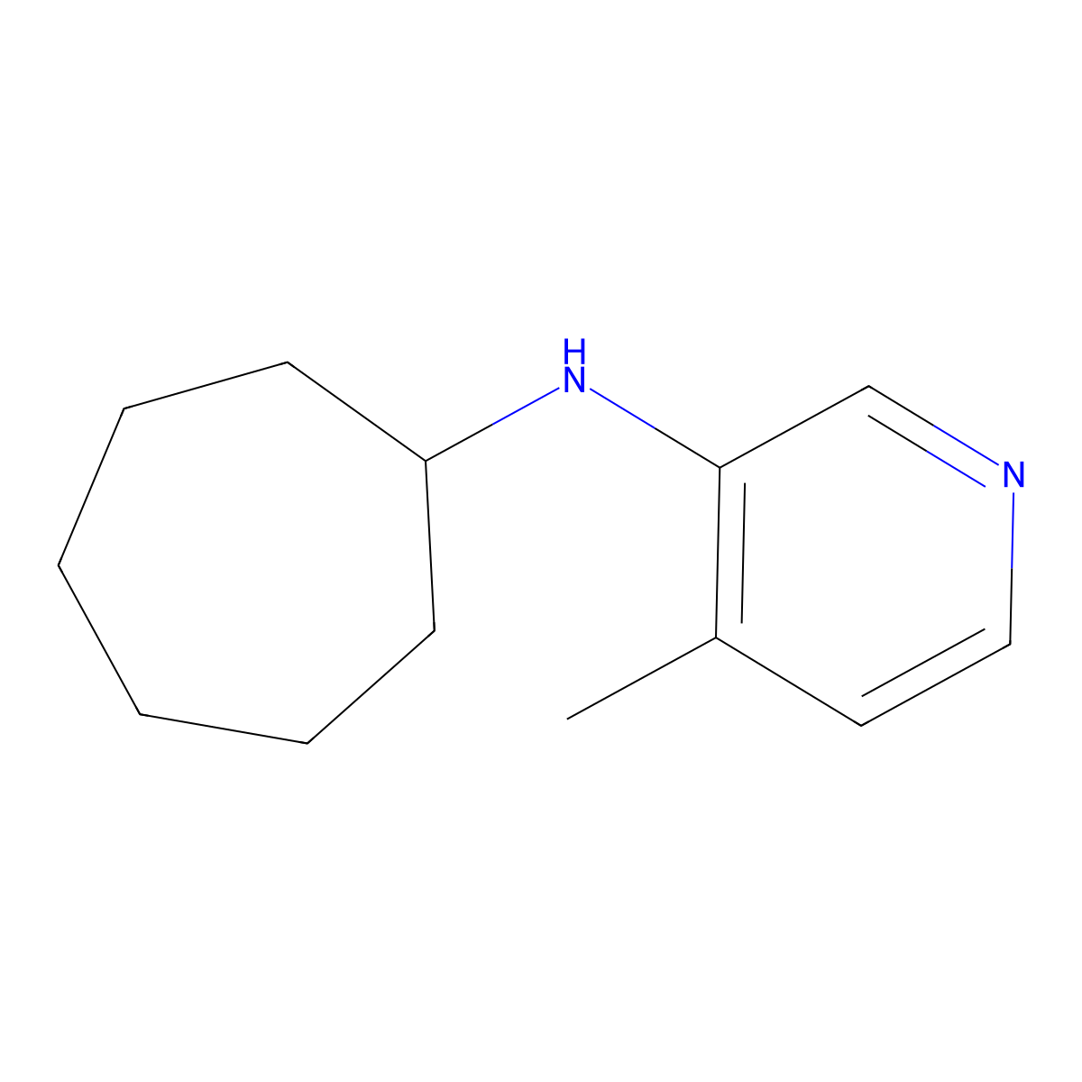 N-cycloheptyl-4-methylpyridin-3-amine molecular structure, CAS 1338991-06-2