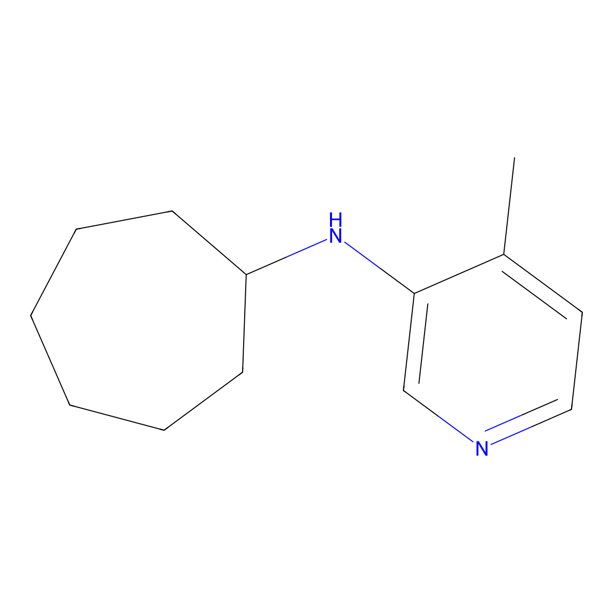 N-cycloheptyl-4-methylpyridin-3-amine molecular structure, CAS 1338991-06-2