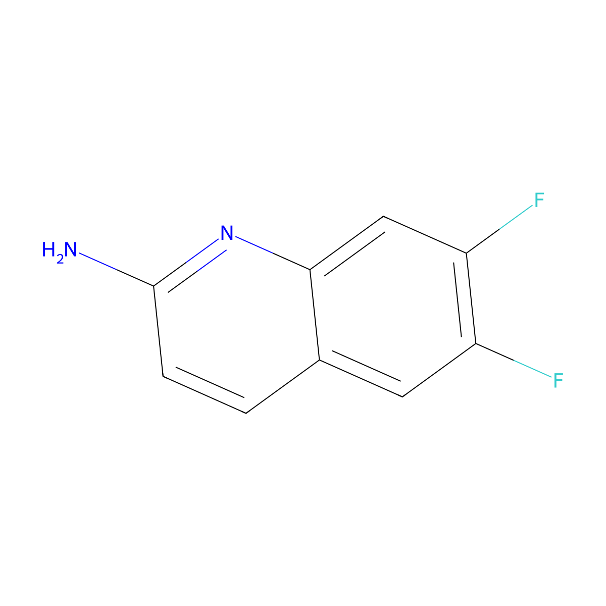 6,7-Difluoroquinolin-2-amine molecular structure, CAS 1338991-67-5