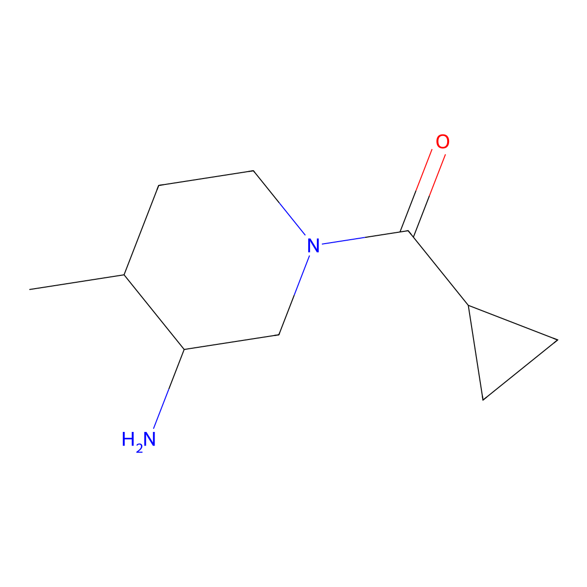1-Cyclopropanecarbonyl-4-methylpiperidin-3-amine molecular structure, CAS 1338991-92-6