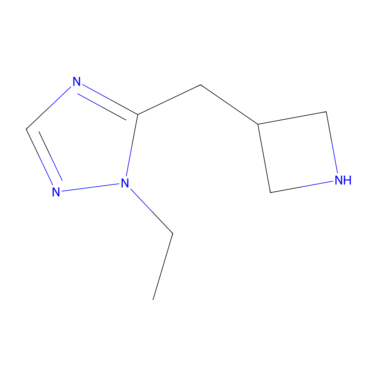 5-(azetidin-3-ylmethyl)-1-ethyl-1H-1,2,4-triazole molecular structure, CAS 1338992-12-3