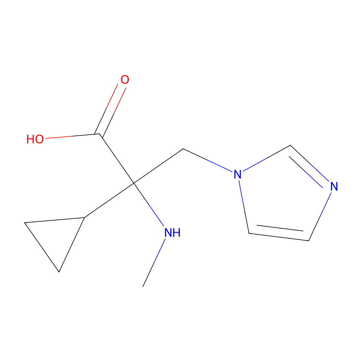 2-Cyclopropyl-3-(1h-imidazol-1-yl)-2-(methylamino)propanoic acid molecular structure, CAS 1338993-61-5
