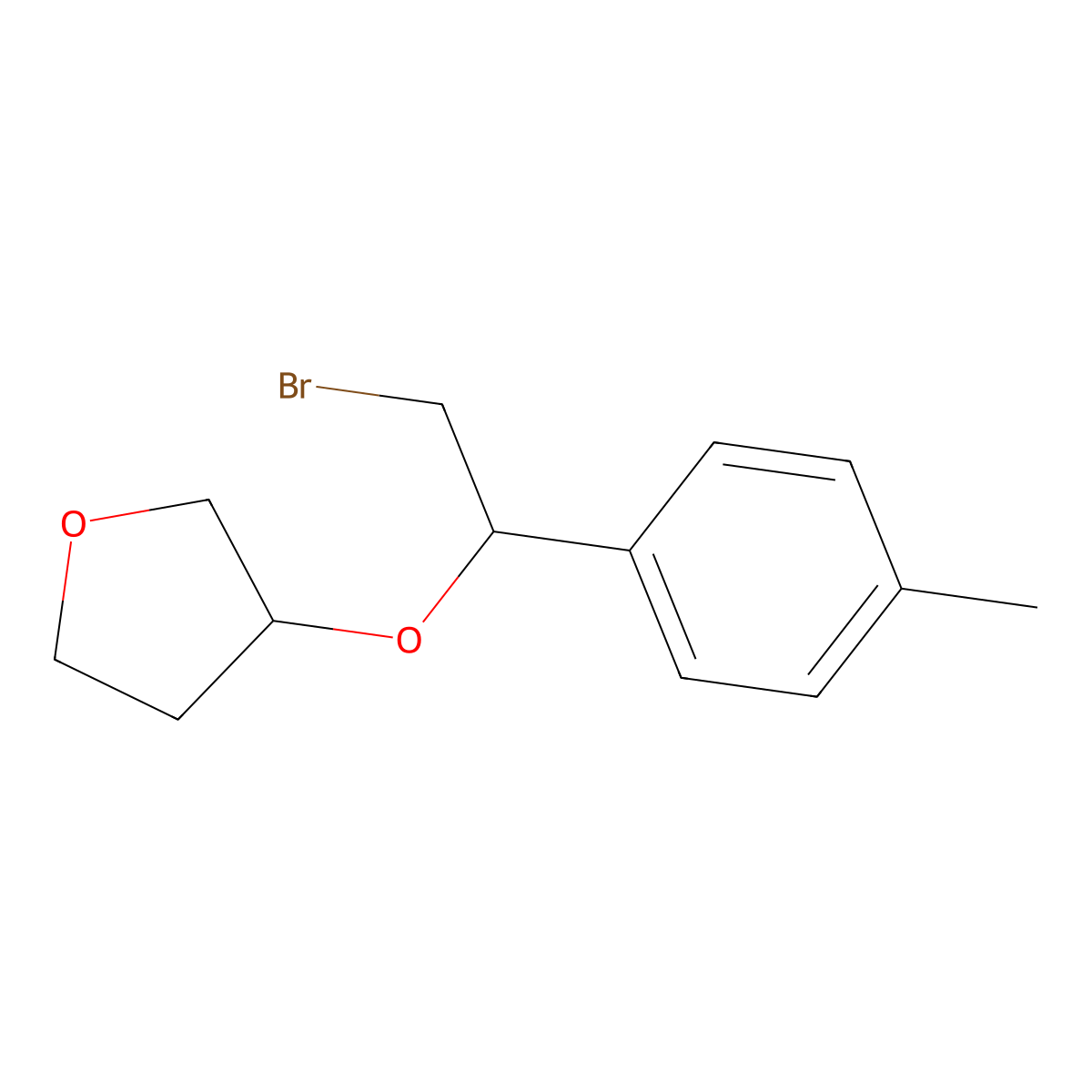 3-(2-Bromo-1-(p-tolyl)ethoxy)tetrahydrofuran molecular structure, CAS 1338995-10-0