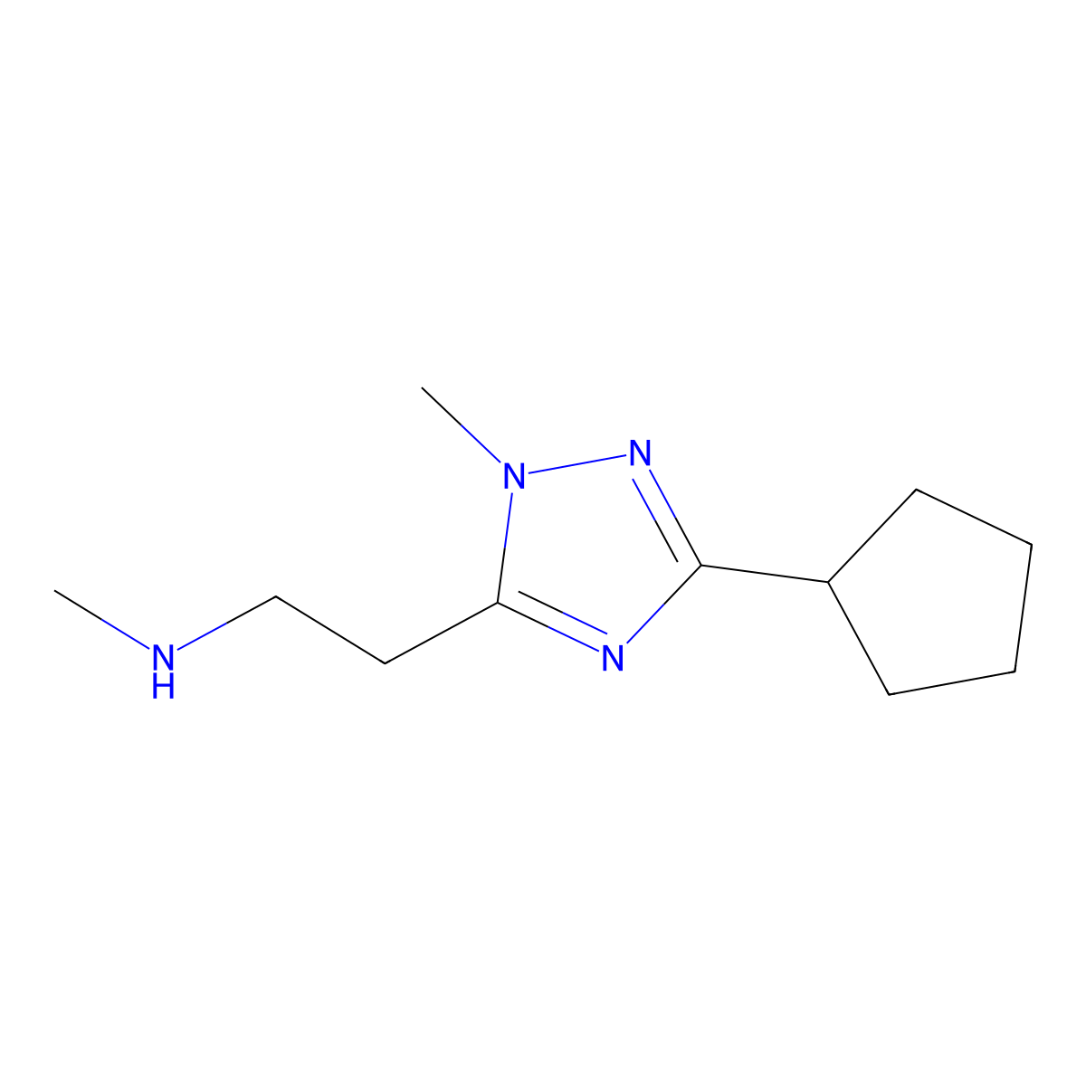 2-(3-Cyclopentyl-1-methyl-1h-1,2,4-triazol-5-yl)-N-methylethan-1-amine molecular structure, CAS 1338996-88-5