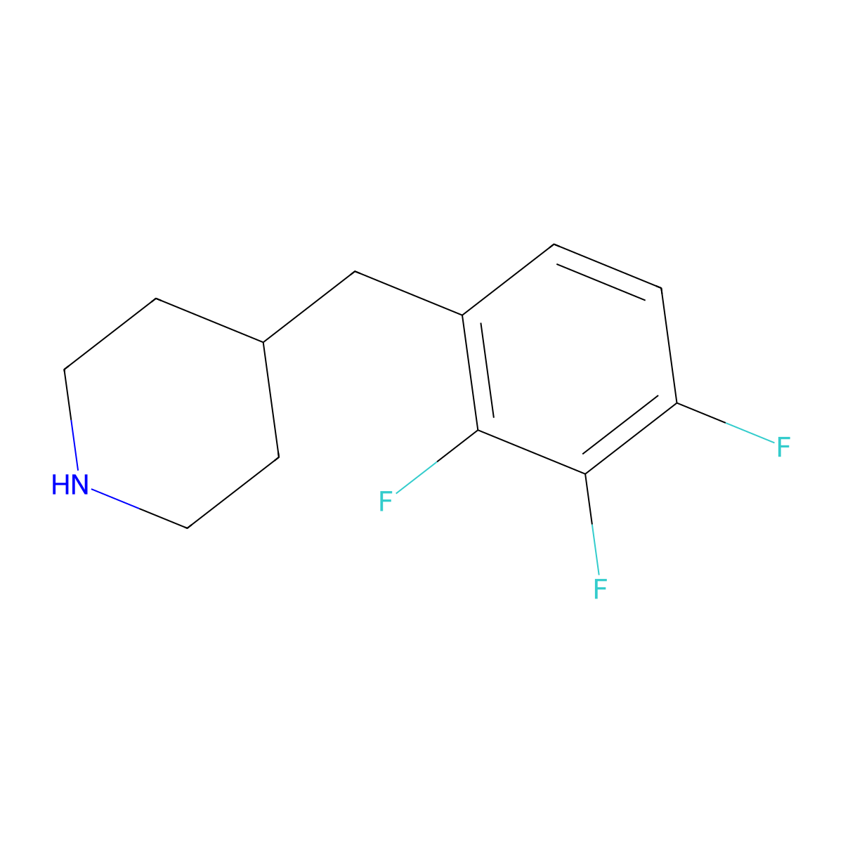 4-(2,3,4-Trifluorobenzyl)piperidine molecular structure, CAS 1338998-08-5