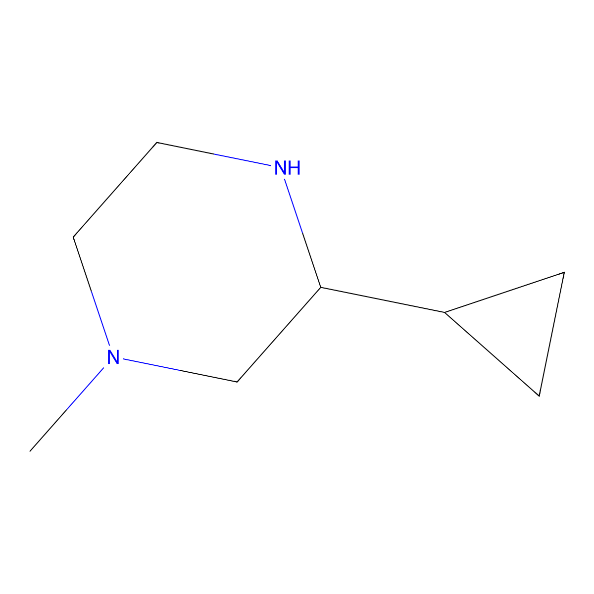 3-Cyclopropyl-1-methylpiperazine molecular structure, CAS 1338999-42-0