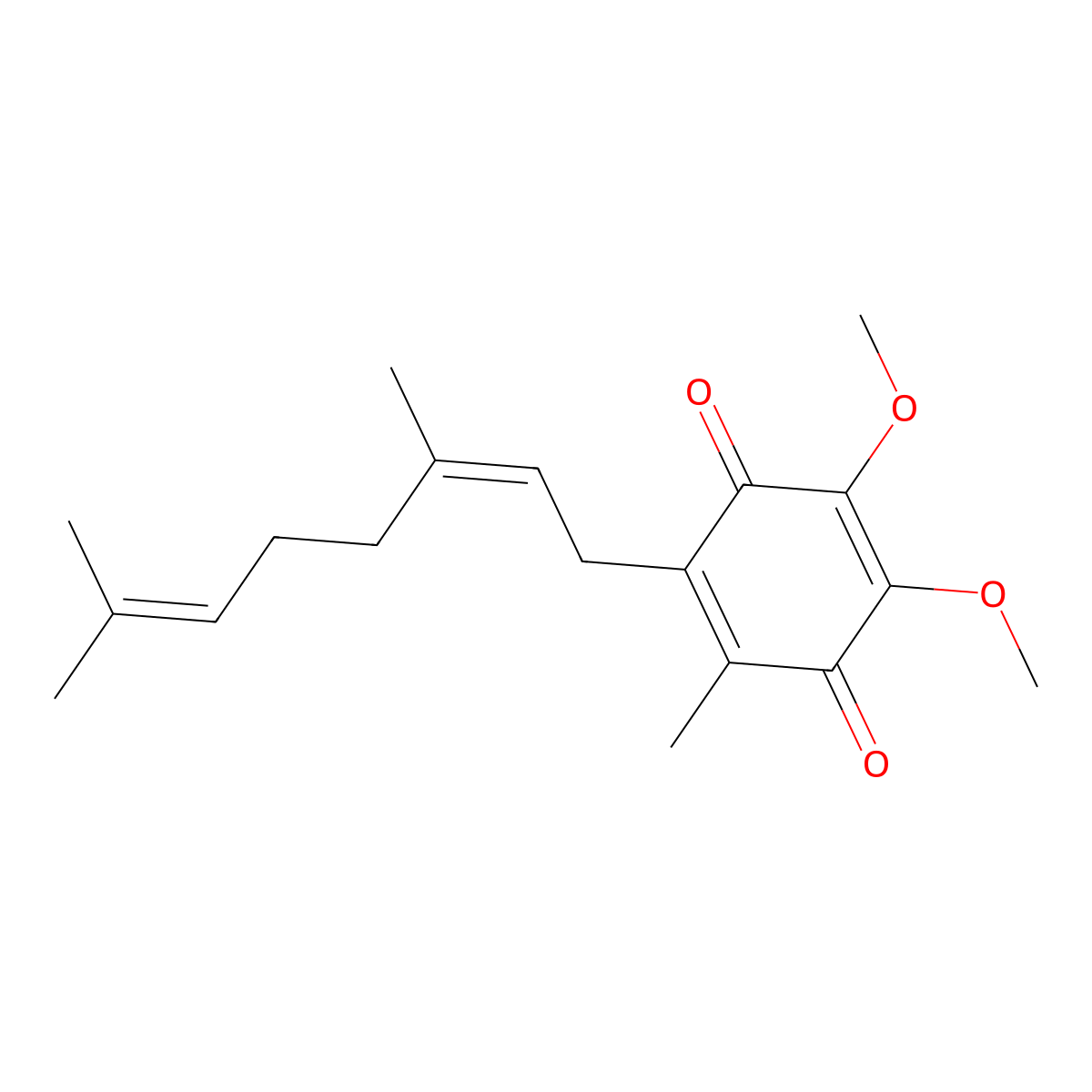 2-(3,7-Dimethylocta-2,6-dien-1-yl)-5,6-dimethoxy-3-methylcyclohexa-2,5-diene-1,4-dione molecular structure, CAS 1339-63-5