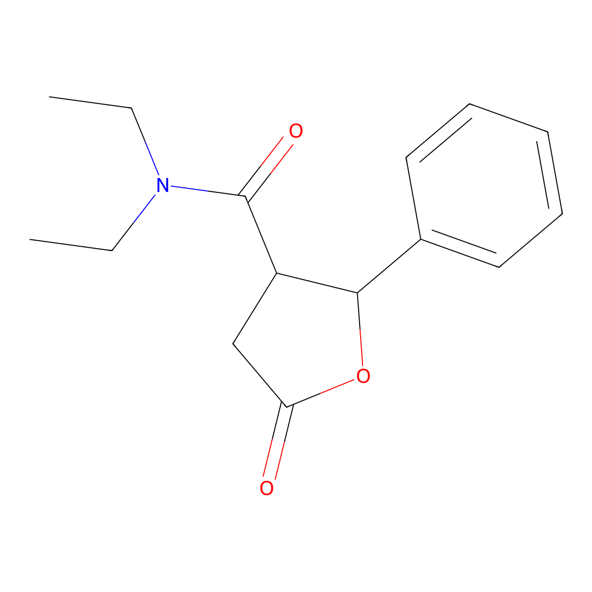 N,N-Diethyl-5-oxo-2-phenyloxolane-3-carboxamide molecular structure, CAS 13390-03-9