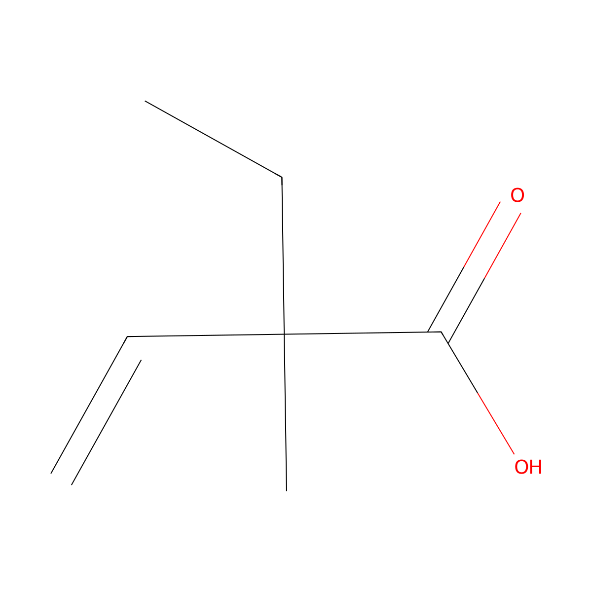 2-Ethyl-2-methylbut-3-enoic acid molecular structure, CAS 133900-65-9