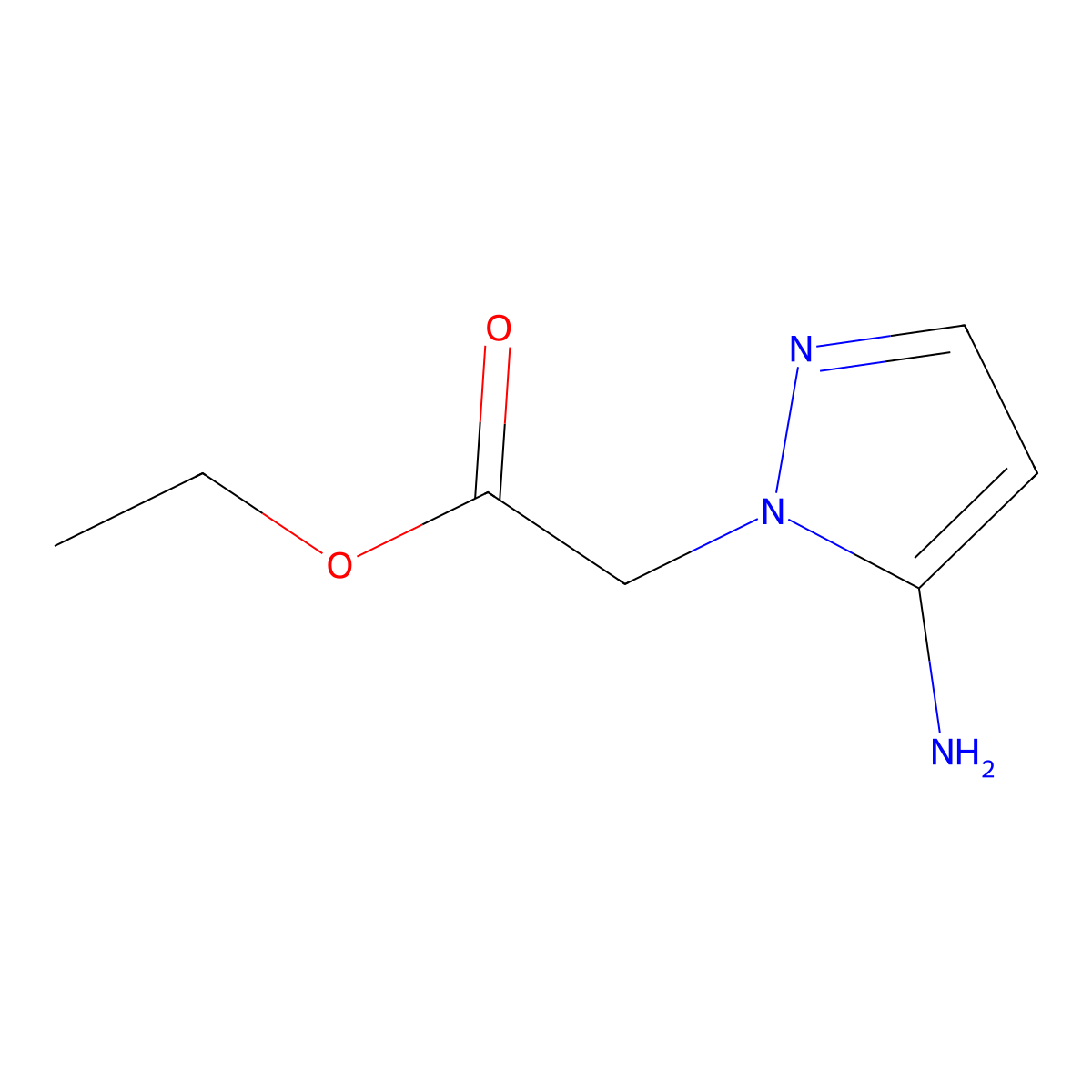 ethyl 2-(5-amino-1H-pyrazol-1-yl)acetate molecular structure, CAS 1339001-47-6