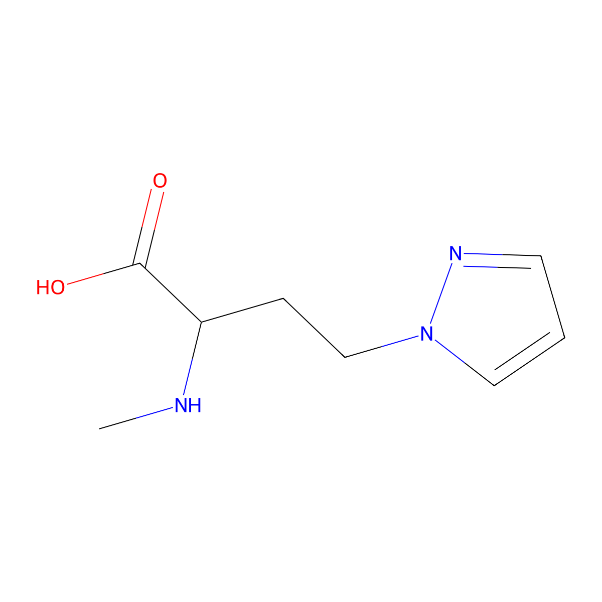 2-(Methylamino)-4-(1h-pyrazol-1-yl)butanoic acid molecular structure, CAS 1339003-36-9