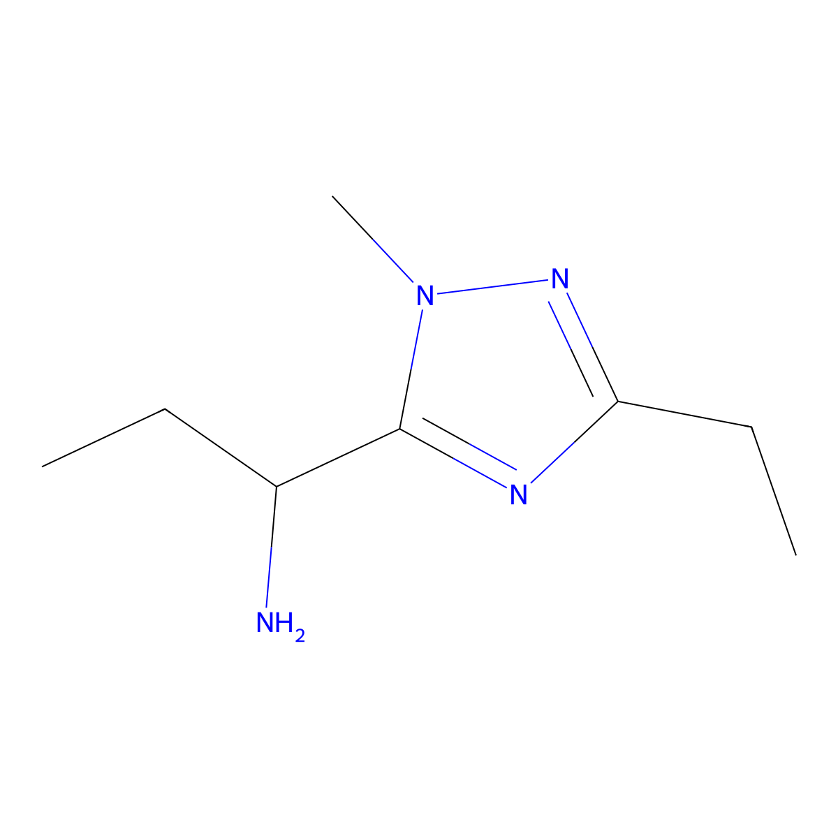 1-(3-Ethyl-1-methyl-1h-1,2,4-triazol-5-yl)propan-1-amine molecular structure, CAS 1339007-12-3