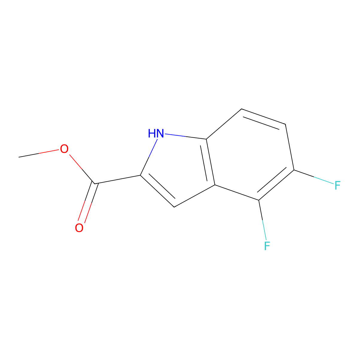 methyl 4,5-difluoro-1H-indole-2-carboxylate molecular structure, CAS 1339009-36-7