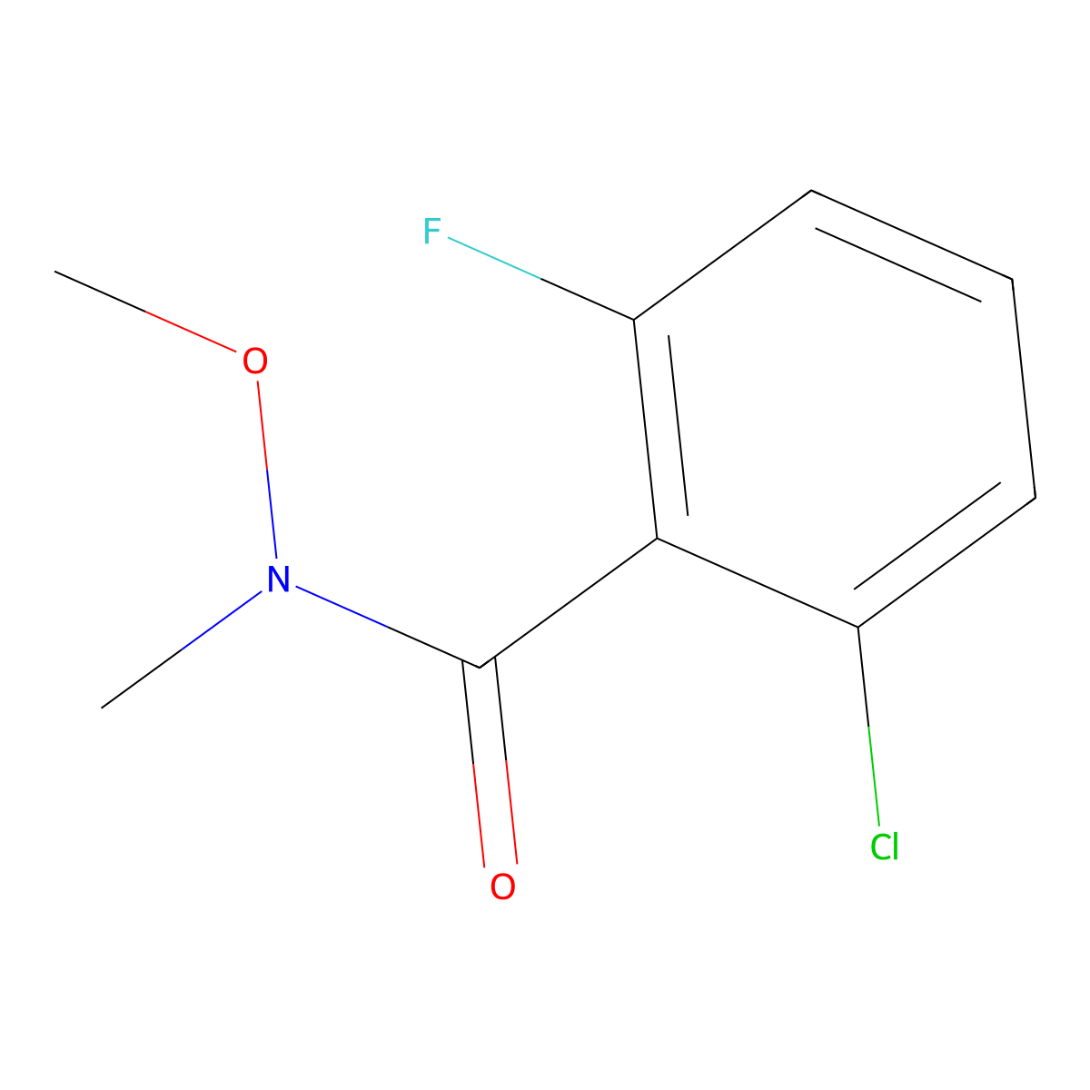 2-chloro-6-fluoro-N-methoxy-N-methylbenzamide molecular structure, CAS 1339010-08-0