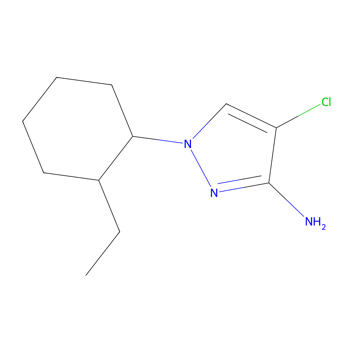 4-Chloro-1-(2-ethylcyclohexyl)-1h-pyrazol-3-amine molecular structure, CAS 1339011-85-6