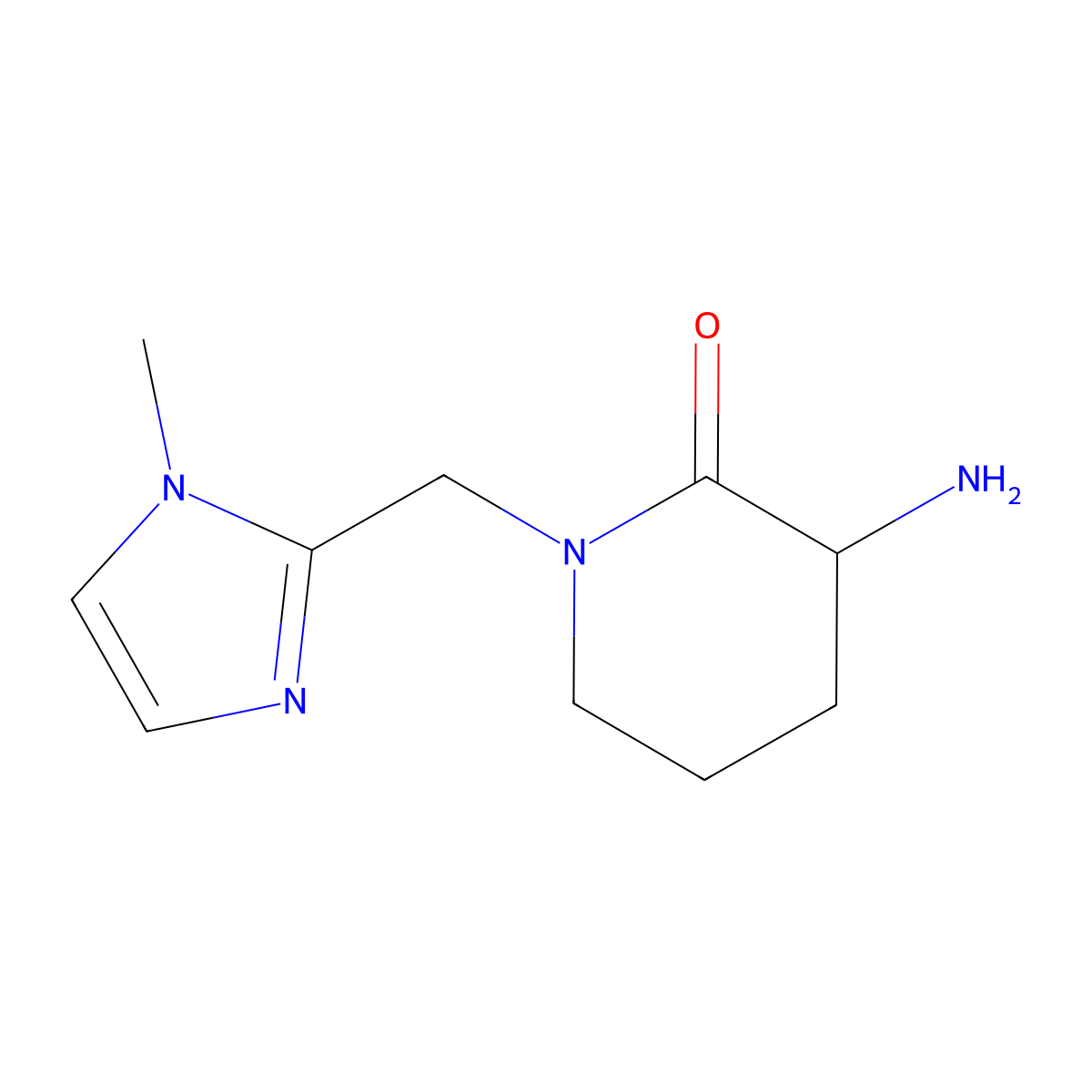 3-amino-1-[(1-methyl-1H-imidazol-2-yl)methyl]piperidin-2-one molecular structure, CAS 1339012-03-1