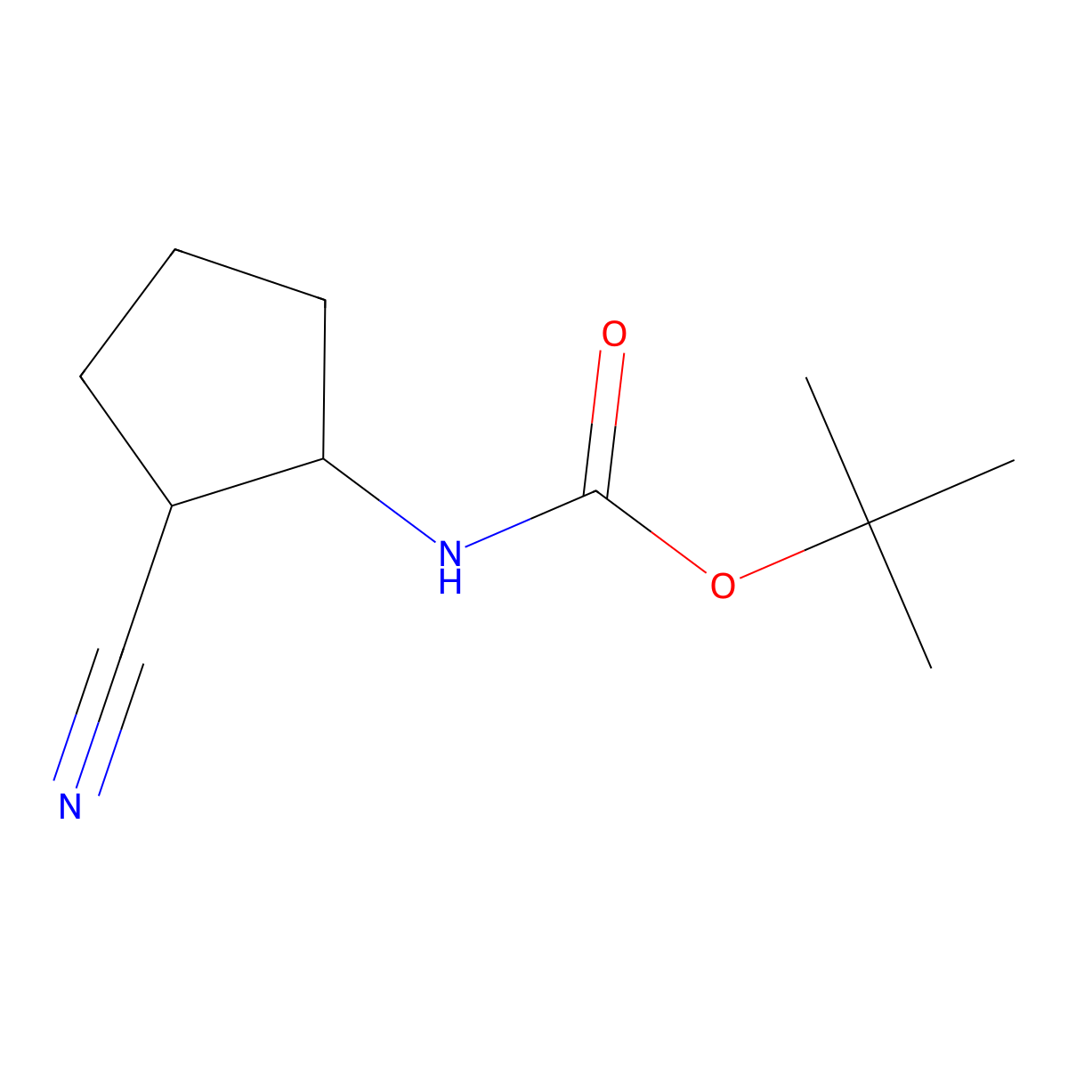 Tert-butyl (2-cyanocyclopentyl)carbamate molecular structure, CAS 1339012-40-6