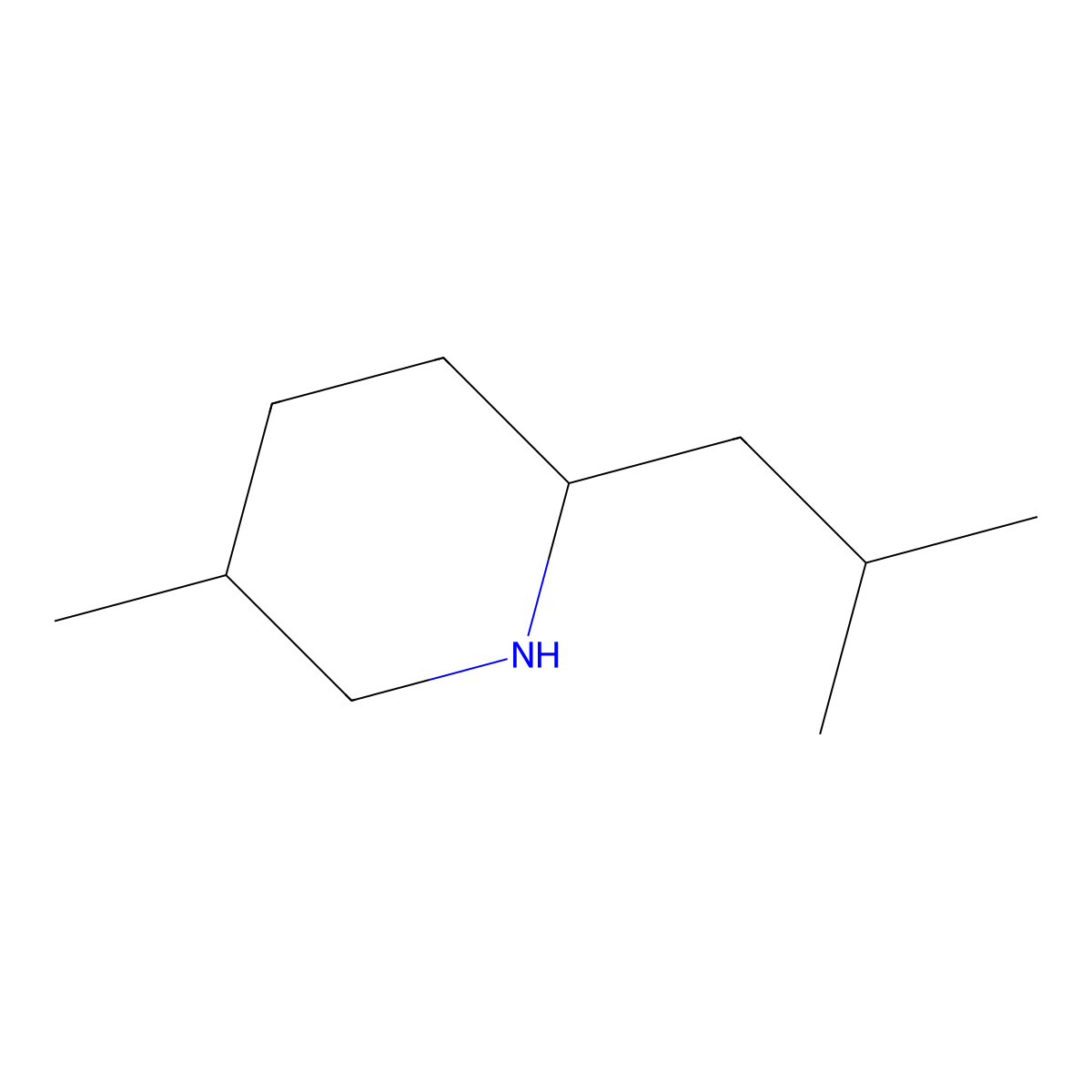 5-Methyl-2-(2-methylpropyl)piperidine molecular structure, CAS 1339012-57-5