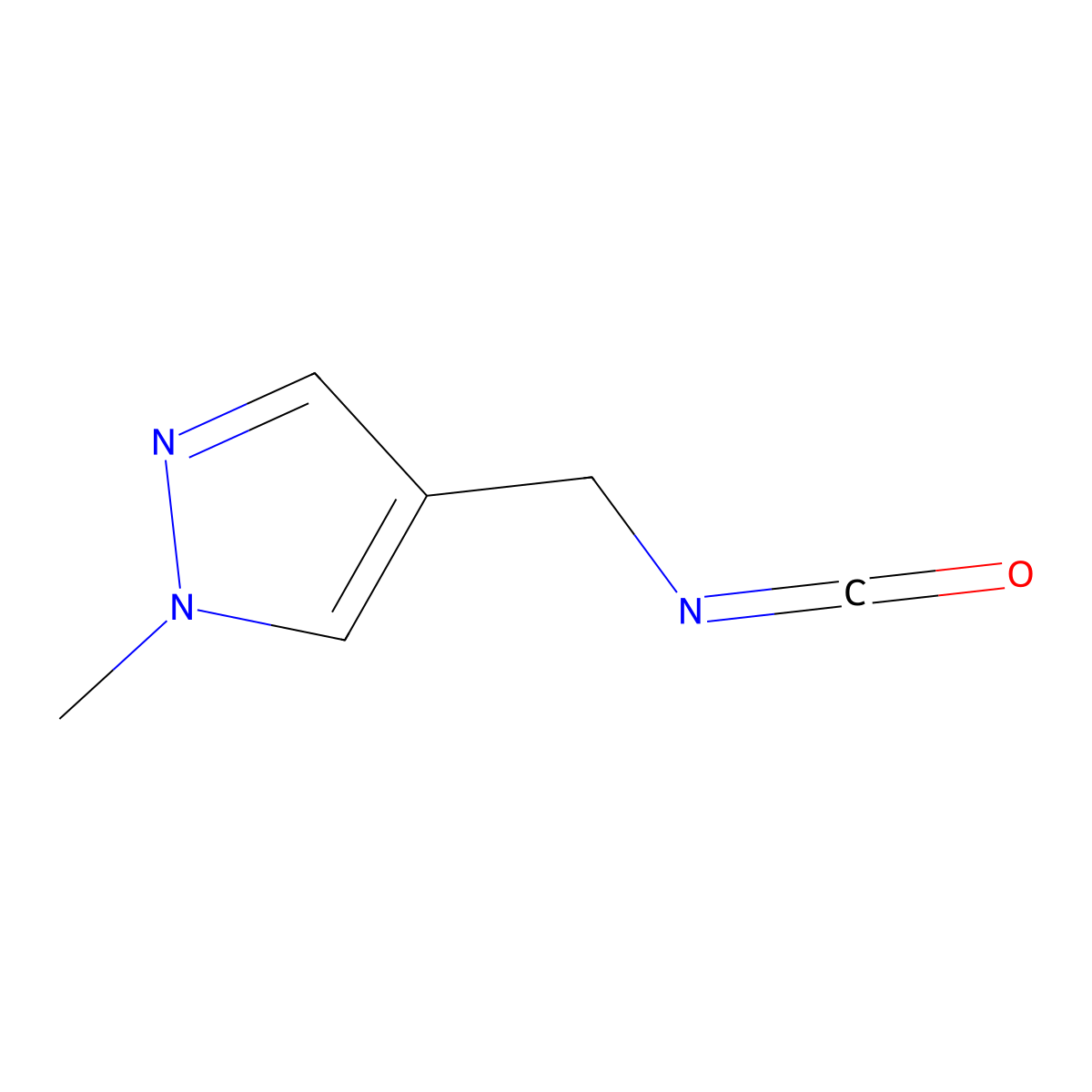 4-(isocyanatomethyl)-1-methyl-1H-pyrazole molecular structure, CAS 1339014-15-1