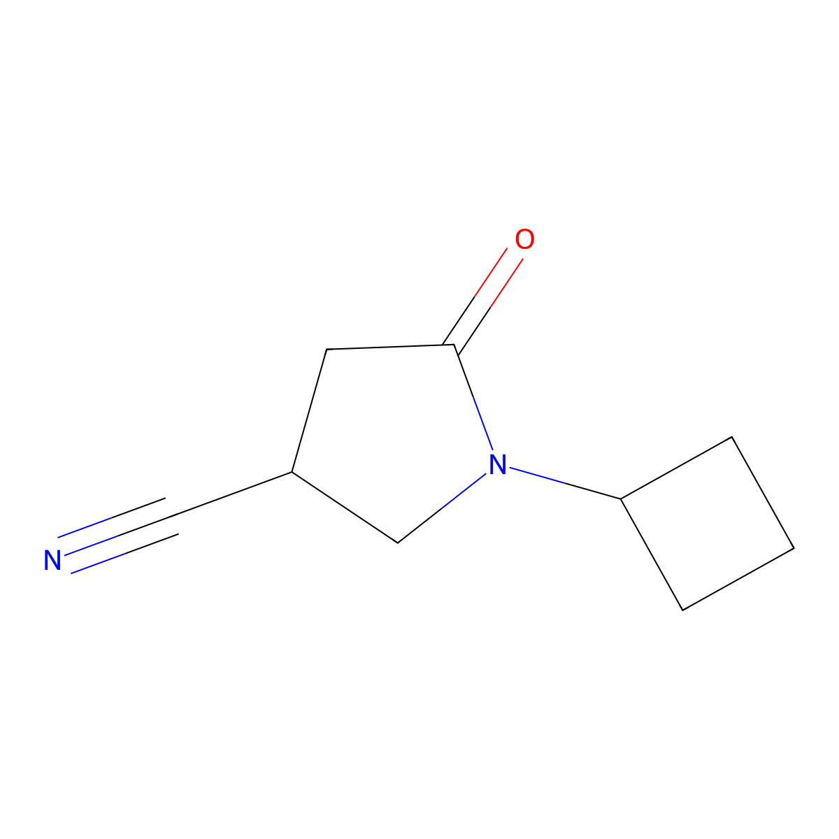 1-Cyclobutyl-5-oxopyrrolidine-3-carbonitrile molecular structure, CAS 1339014-49-1