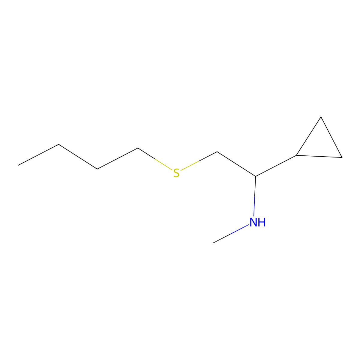 [2-(Butylthio)-1-cyclopropylethyl]methylamine molecular structure, CAS 1339014-52-6