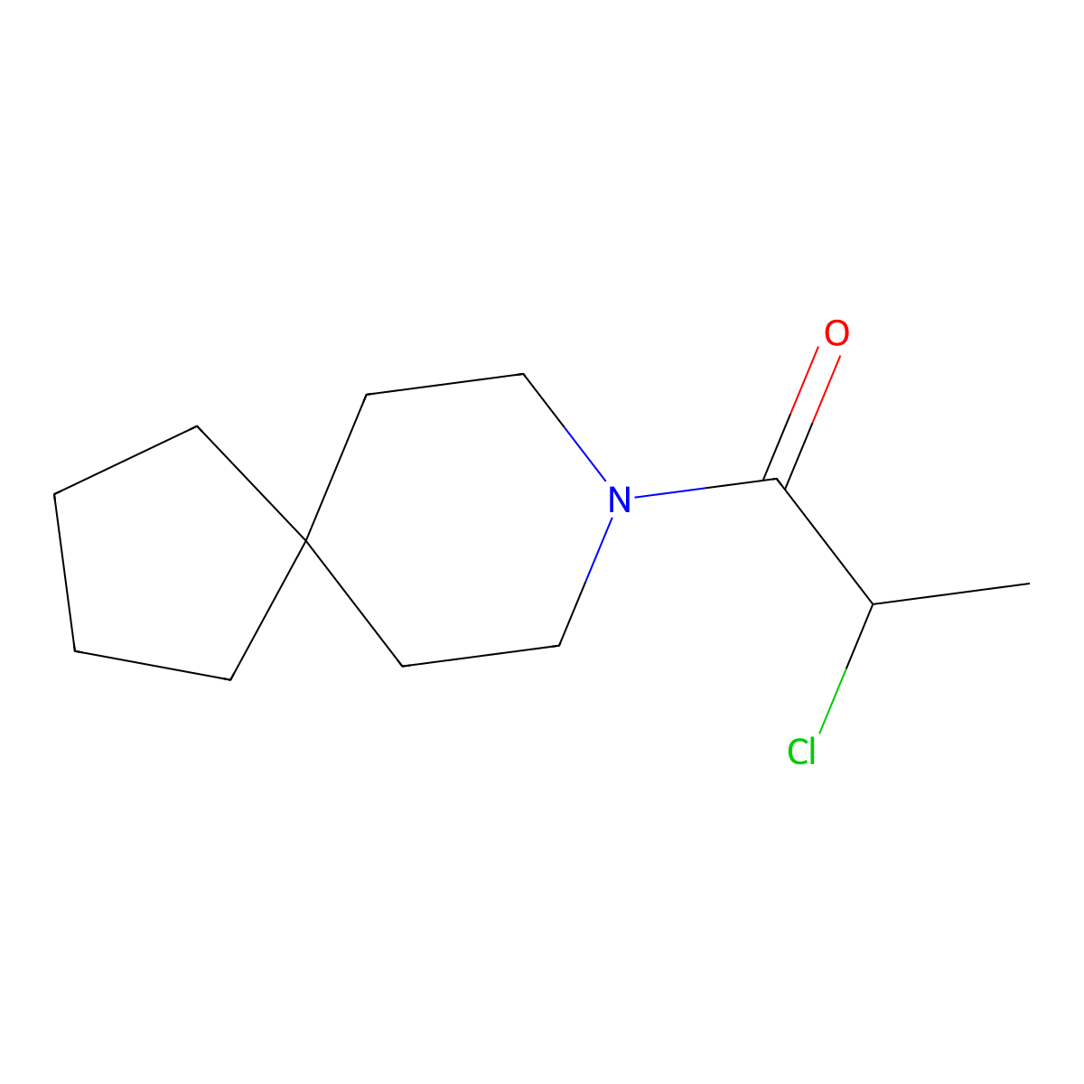 1-{8-Azaspiro[4.5]decan-8-yl}-2-chloropropan-1-one molecular structure, CAS 1339016-54-4