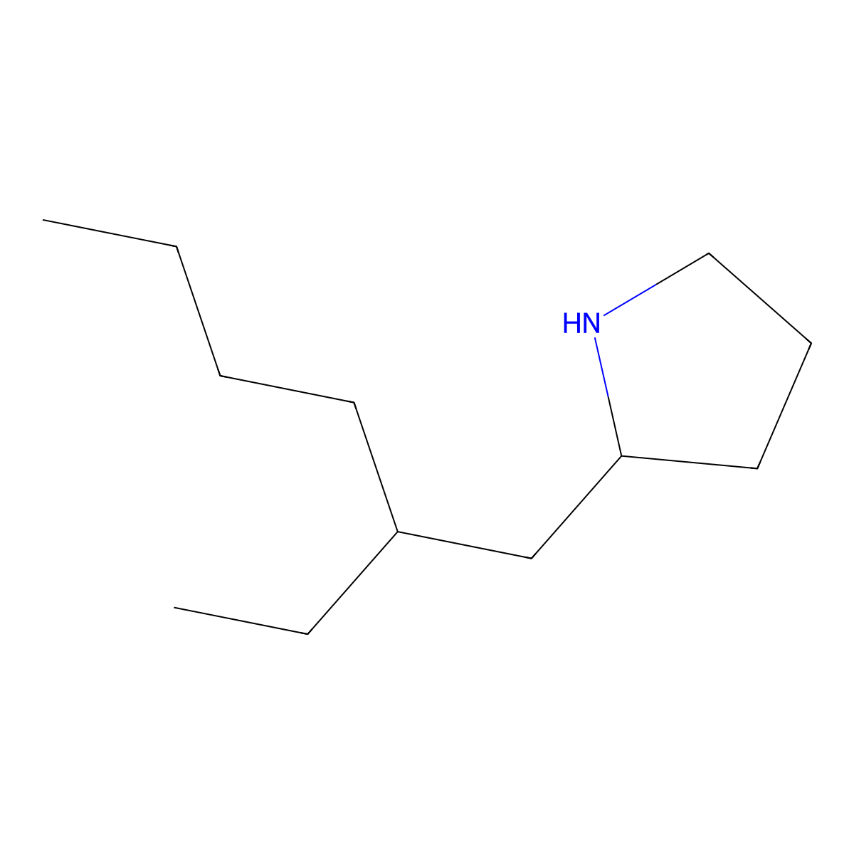 2-(2-Ethylhexyl)pyrrolidine molecular structure, CAS 1339016-82-8