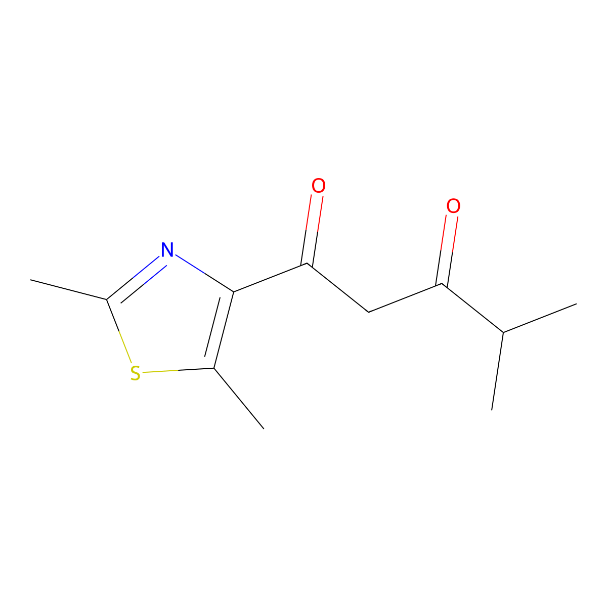 1-(2,5-Dimethylthiazol-4-yl)-4-methylpentane-1,3-dione molecular structure, CAS 1339017-42-3