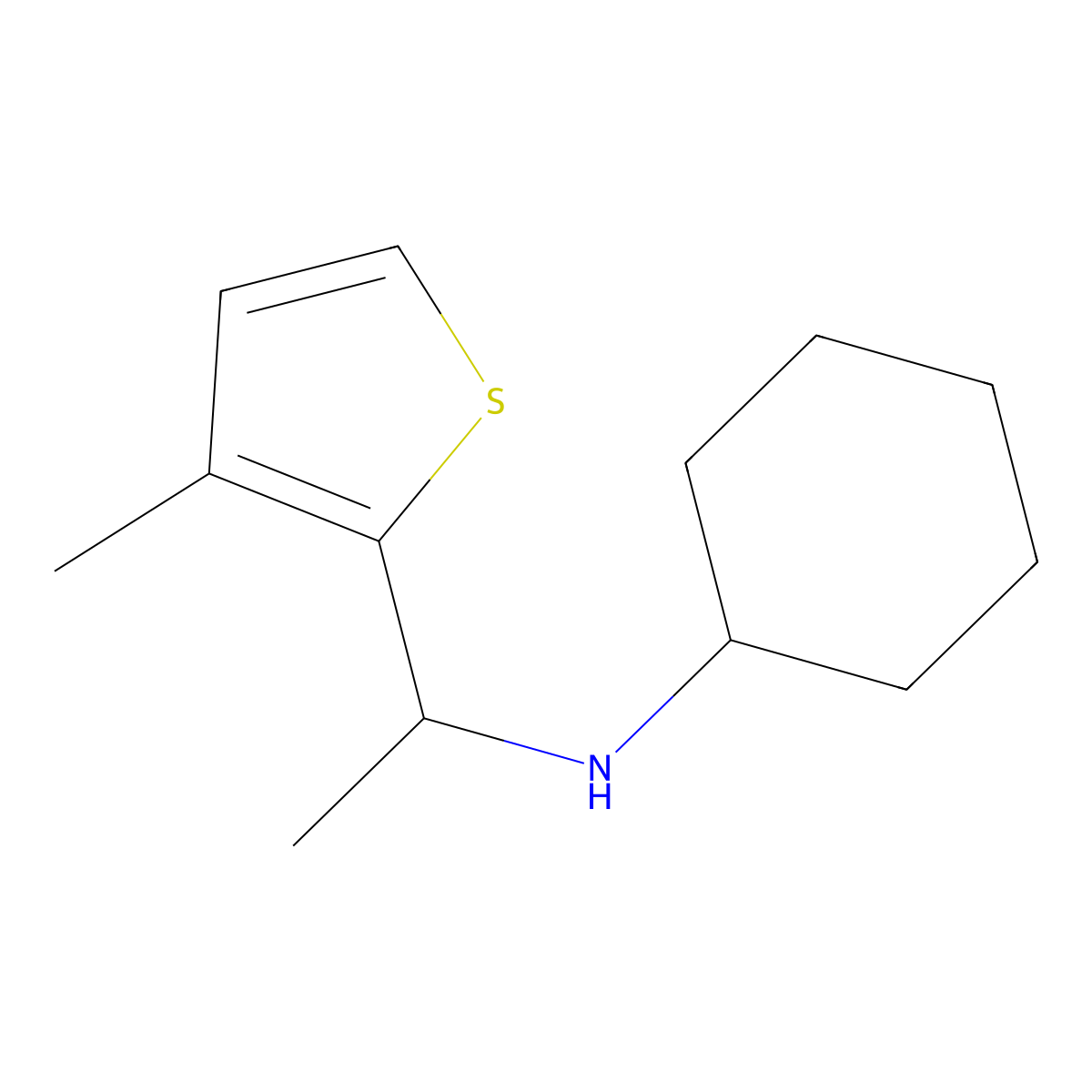 N-[1-(3-methylthiophen-2-yl)ethyl]cyclohexanamine molecular structure, CAS 1339019-12-3
