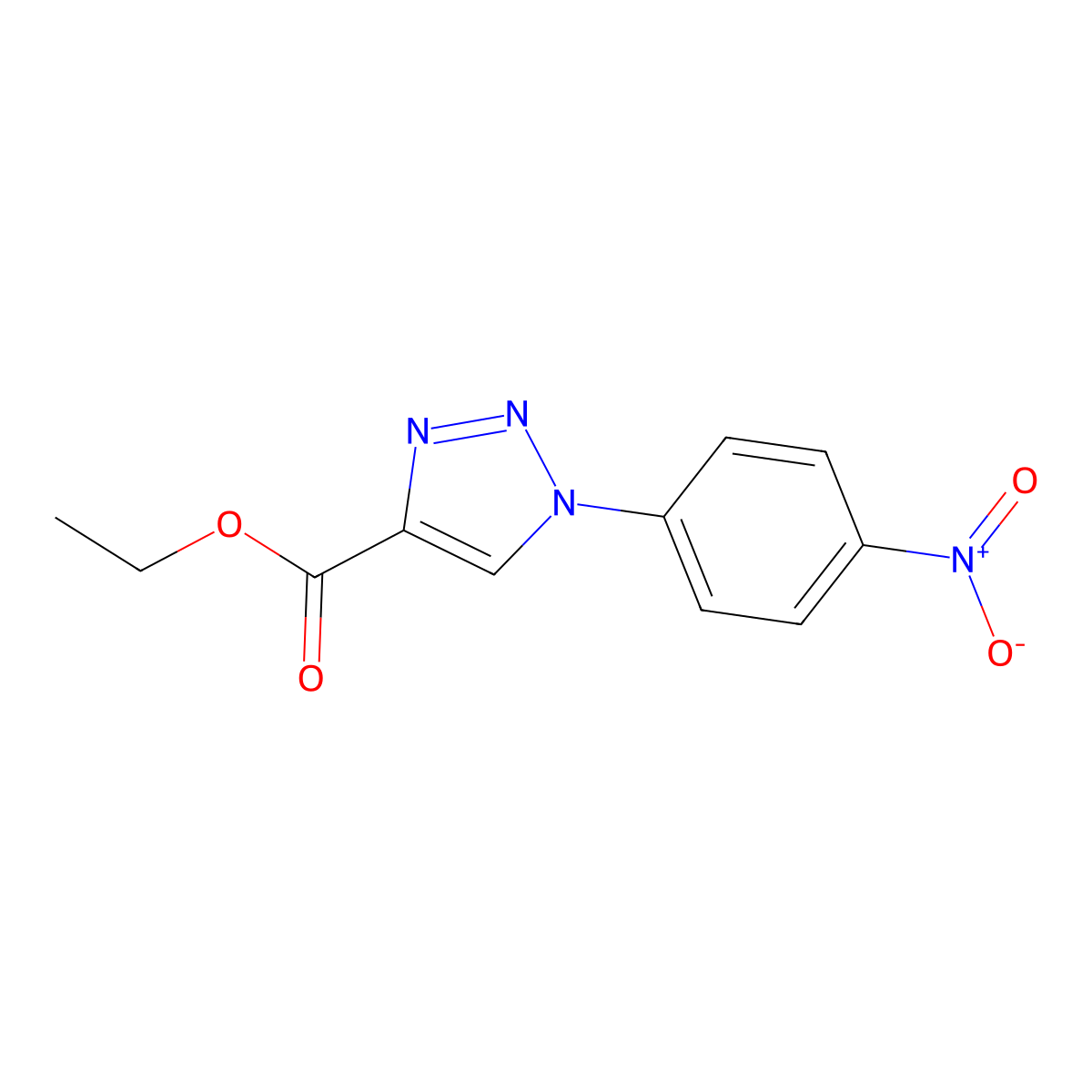 Ethyl 1-(4-nitrophenyl)-1H-1,2,3-triazole-4-carboxylate molecular structure, CAS 133902-67-7